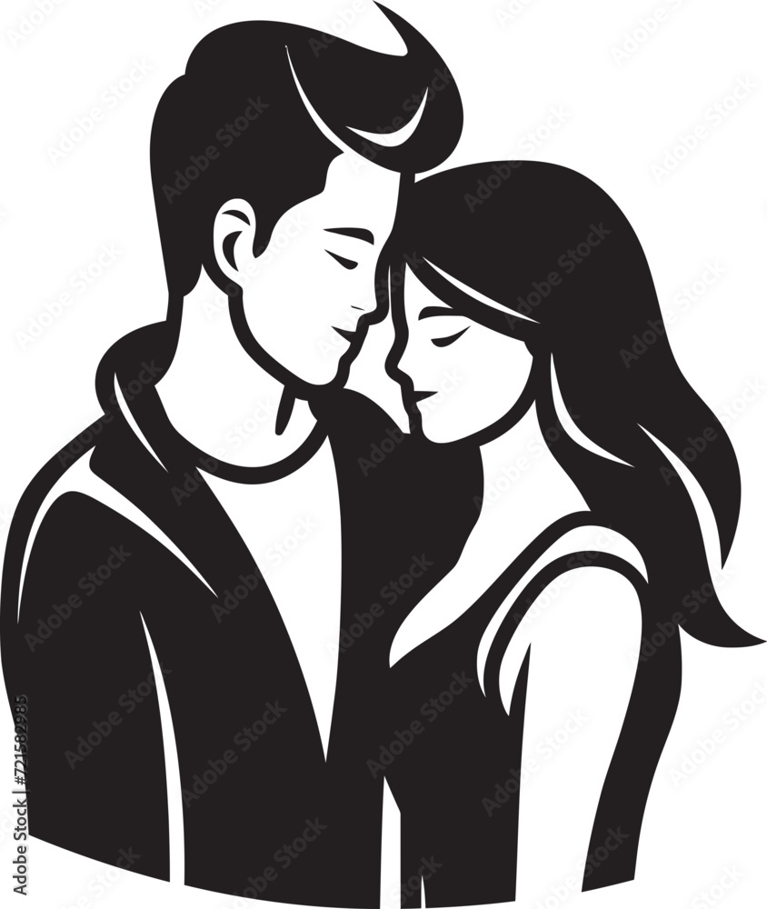 Artistic Harmony Couple Vector Illustration TechniquesVisual Poetry Capturing Couple Vector Stories