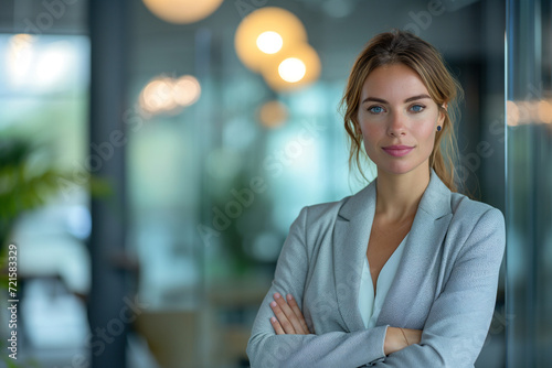 Corporate Professional Woman - Confident Leadership and Modern Office Ambiance