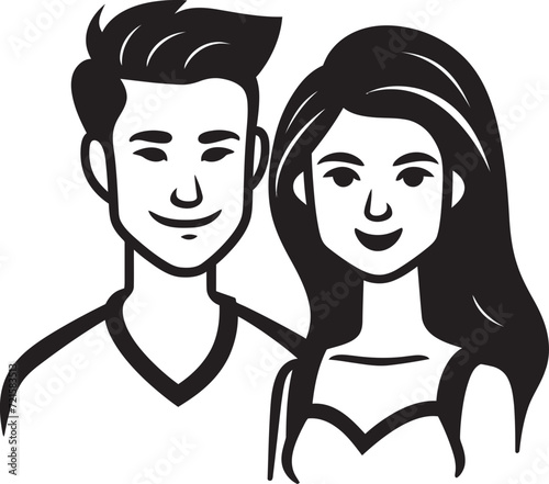 Crafting Affection Expressive Couple Vector InsightsEmotional Dialogues Couple Vector Illustration