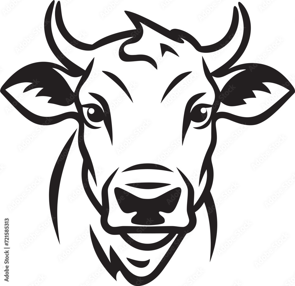 Authentic Cow Vector DepictionsWholesome Countryside Cow Vector Graphics