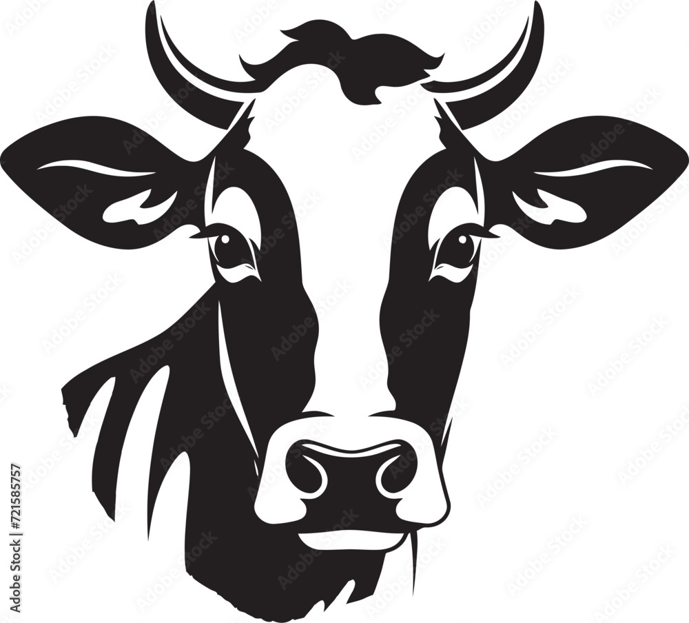 Playful Cow Vector GraphicsSerene Cow Vector Artistry