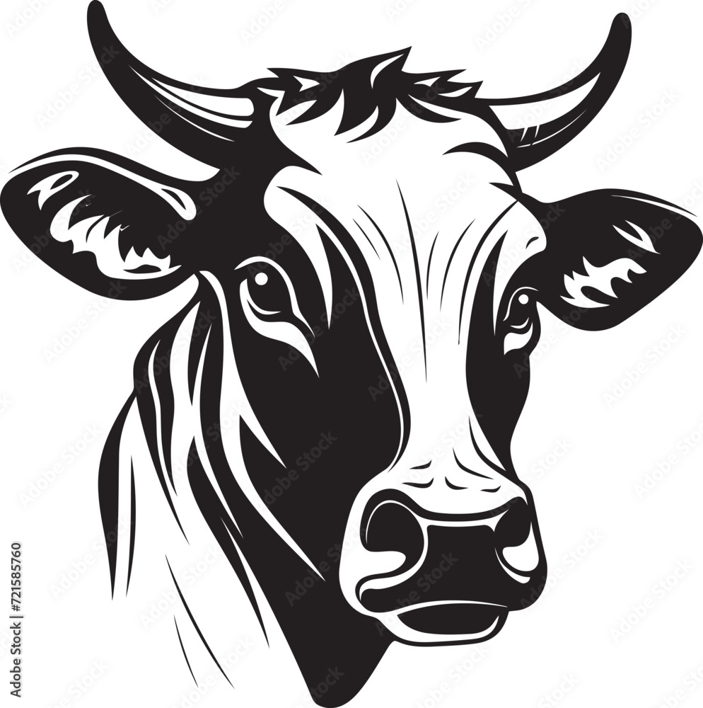 Serene Cow Vector ArtistryWhimsical Cow Vector Prints