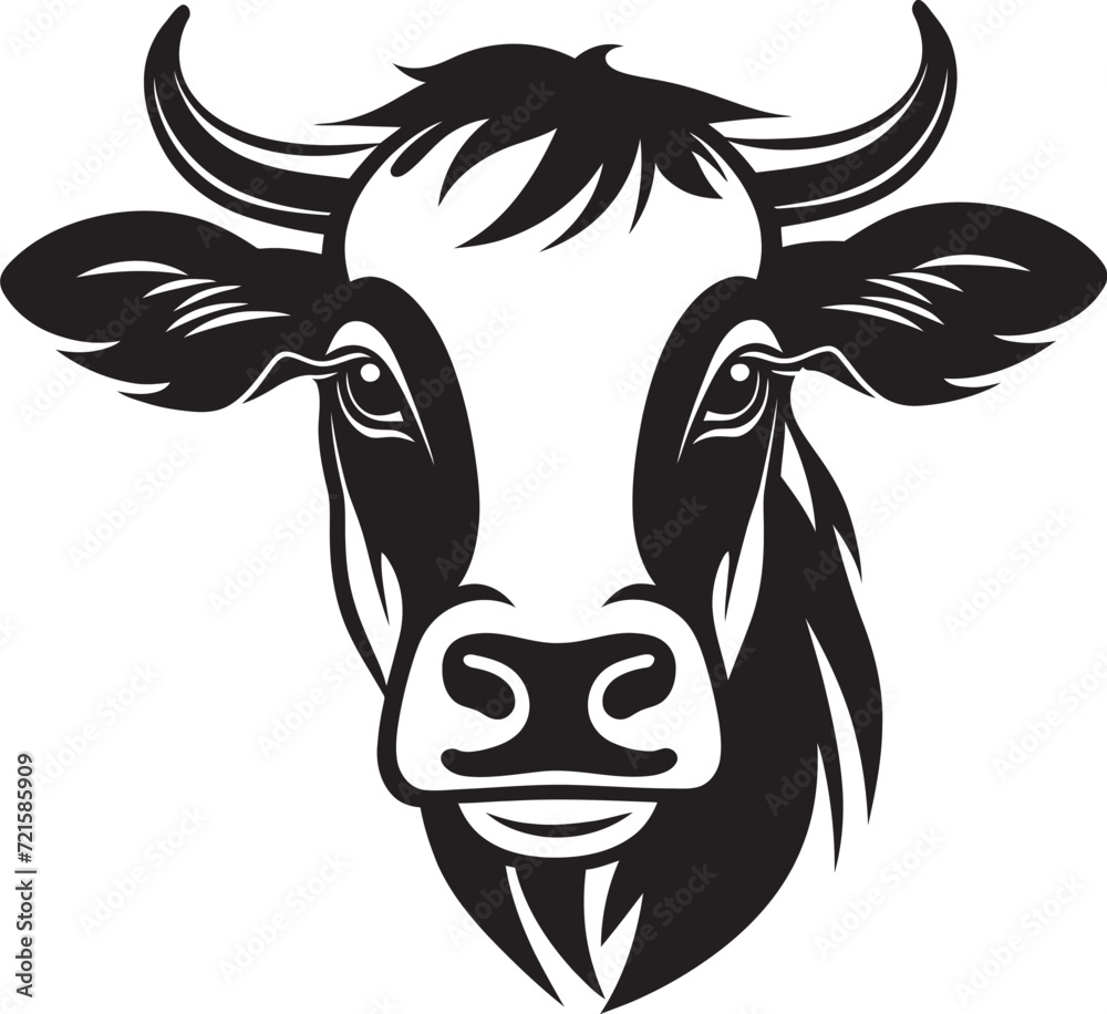 Stylized Cow Vector PrintsQuirky Cow Vector Depictions