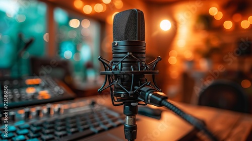 Microphone Focus in Podcast Studio