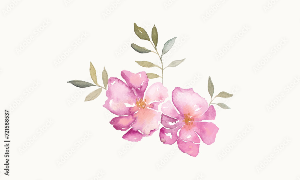 simple watercolor flower illustration, watercolor flowers, simple watercolor flower