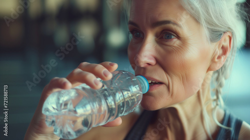 Senior woman drinking wate