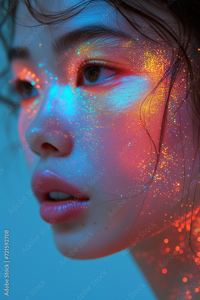 abstract colorful neon face backgrounds