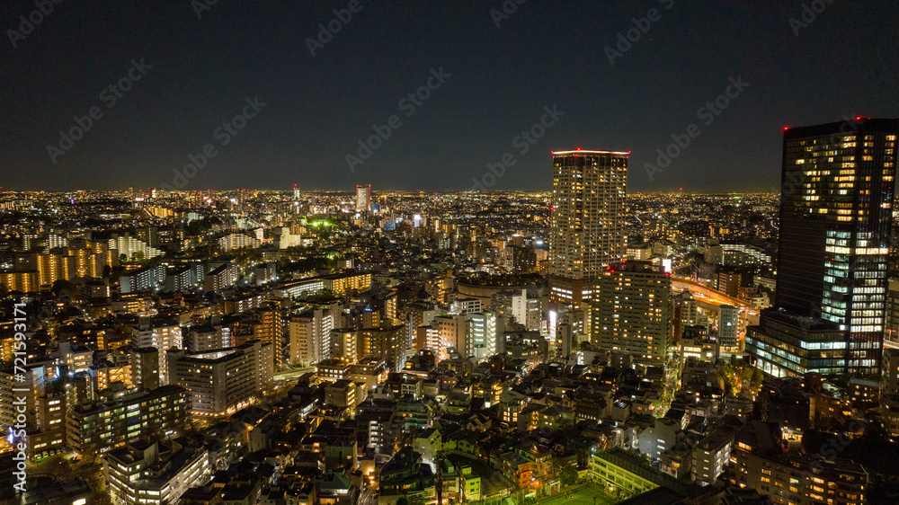 Night flight of Tokyo, Japan