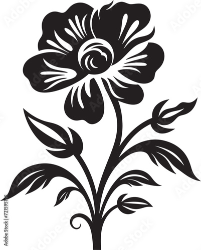 Gothic Inked Botanical Charms Midnight FloraEnigmatic Floral Sonata Vectorized Noir