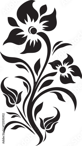 Shadowy Garden Floral Vectors in NoirNightfall Botany Black Floral Vector Designs