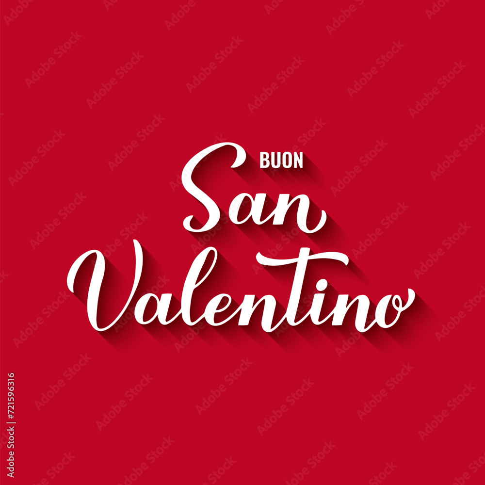 Buon San Valentino - Happy Valentines Day in Italian. Calligraphy hand lettering. Vector template for poster, greeting card, logo design, flyer, banner, etc.