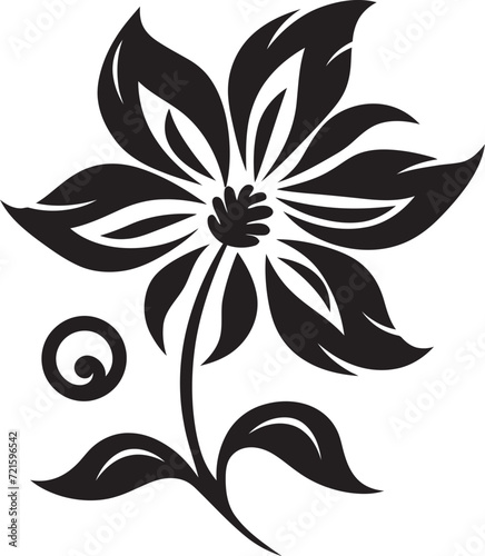 Noir Garden Whispers Floral Vector SketchesChic Monochrome Botany Black Vector Illustrations