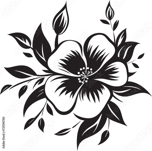 Noir Enchantment Floral Vector CollectionChic Noir Flora Sketches Black Vector Artistry