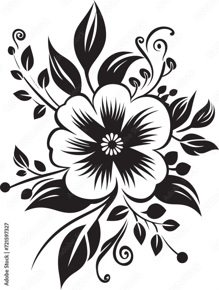 Shadowed Inked Whispers Noir Vector DesignsEnigmatic Midnight Serenade Black Floral Art