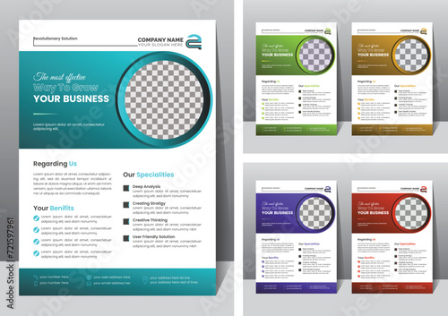 Creative Corporate modern trend Business flyer templet, 5 unique color variation Flyer Design.