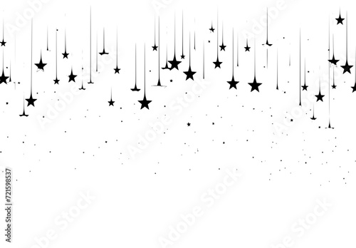 Unveiling the Galaxy: A Long-Line Star Illustration in Monochrome Artistry