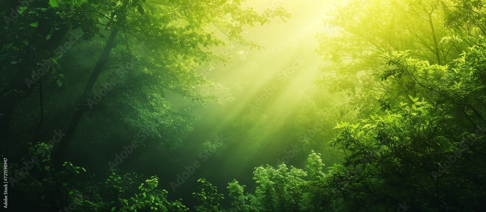 Mesmerizing Green Forest Background Shines in the Summer's Vibrant Green, Forest, and Background Hues