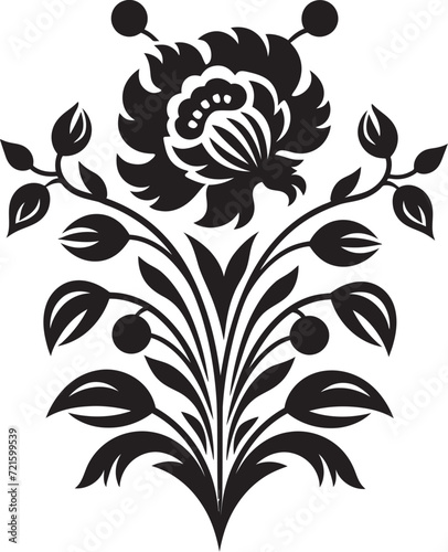 Inky Botanicals Floral Vectors in BlackSleek Silhouettes Black Floral Vector Collection