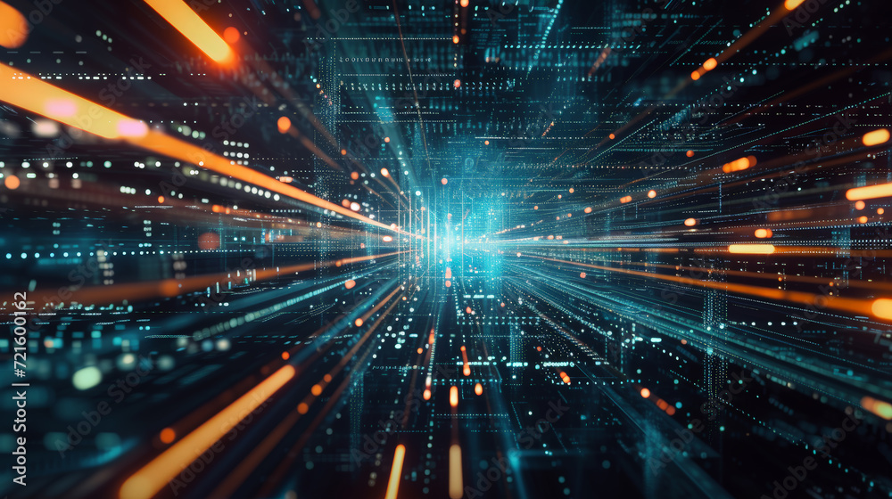 Naklejka premium Ephemeral Code: Embracing the Spirit of Digitalization. Generative AI