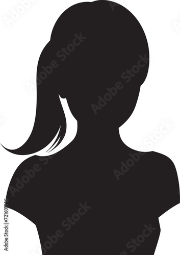 Captivating Contrast Monochrome Girl Vector ArtSleek Sophistication Black and White Girl Illustrati