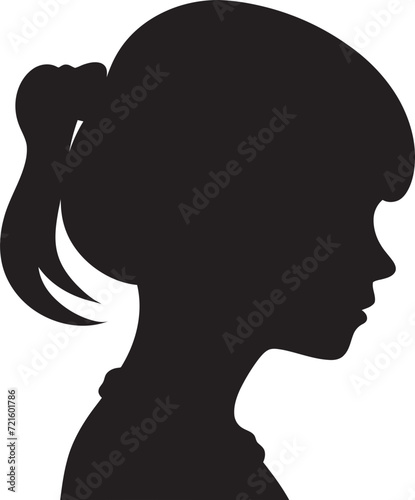Stunning Contrast Black and White Girl VectorSophisticated Simplicity Vector Girl in Black