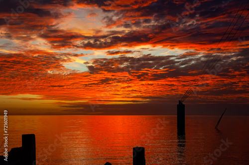 Sunset over Heron Bay in Coden Alabama photo
