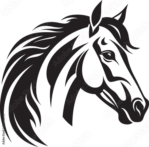 Elegant Equine Forms Vectorized in BlackStylized Horse Vectors Monochrome Elegance
