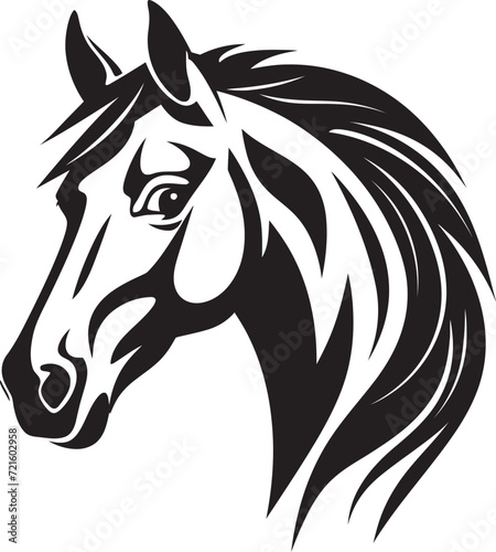 Rhythmic Gallop Vector Horse Illustration SeriesMonochrome Equine Majesty Vectorized Black Art