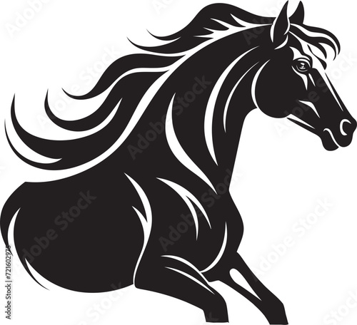 Monochrome Equine Majesty Vectorized Black ArtSculpted Black Horse Vectors Illustration Set