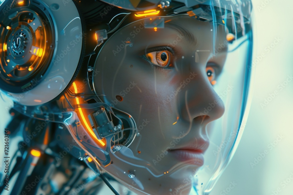 A close-up shot of a person wearing a helmet. Perfect for safety and protection concepts A close-up shot of a person wearing a helmet. Perfect for safety and protection concepts