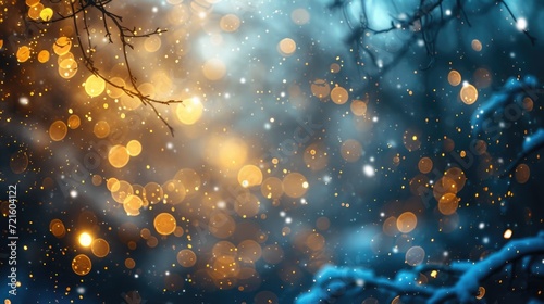 A blurry image capturing the essence of a snowy night. Perfect for creating a mysterious and dreamy atmosphere.