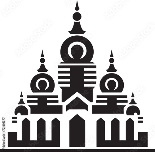 Timeless Elegance Temple Vector SketchDelicate Tracery Indian Temple Vector