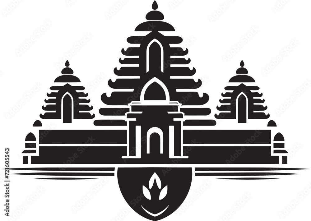 Intricate Lines Indian Temple SketchVector Beauty Ancient Temple Art
