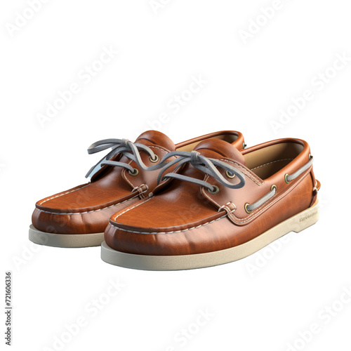 Cutout of a Pair of Formal Brown Loafers Isolated Against a Transparent Background (PNG) - AI Generative