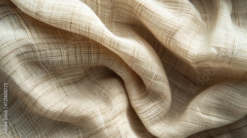 Beige fabric shown in close up. Suitable for textile, fashion, and interior design projects
