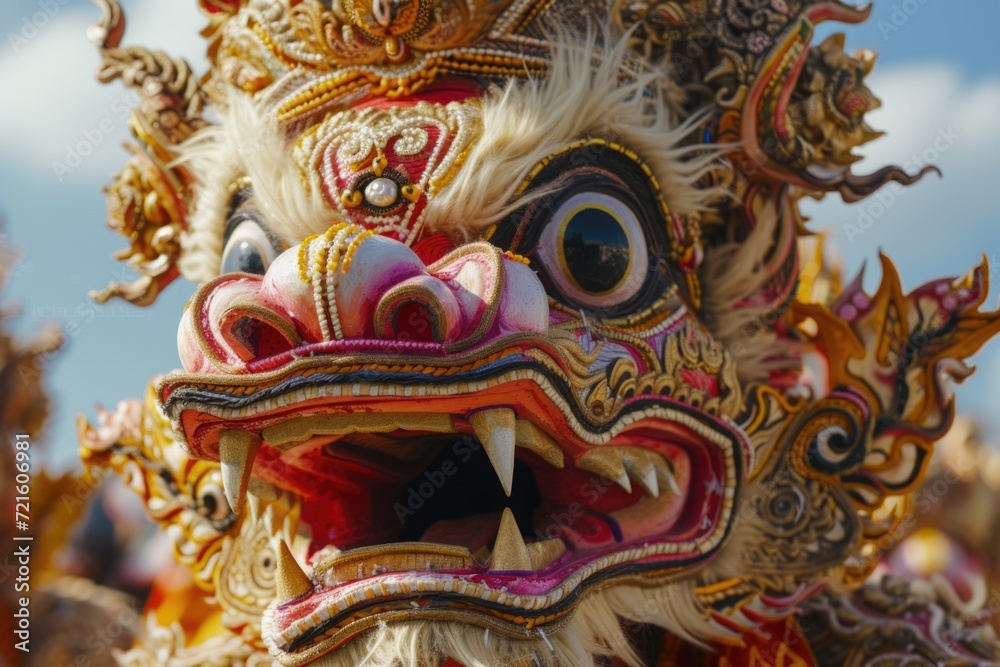 A close-up view of a person wearing a costume. Versatile for various events and occasions A close-up view of a person wearing a costume. Versatile for various events and occasions