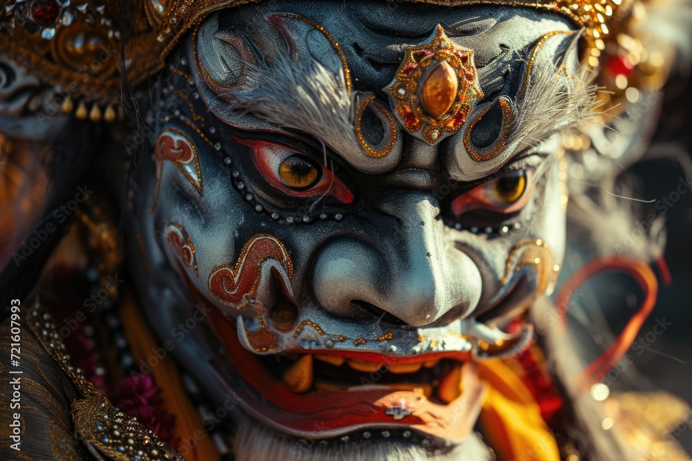 A close up view of a person wearing a costume. Perfect for Halloween parties or theatrical performances A close up view of a person wearing a costume. Perfect for Halloween parties or theatrical performances