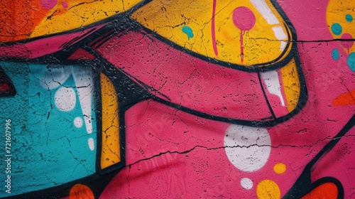 A wall covered in vibrant graffiti artwork. Perfect for urban-themed designs and street art projects