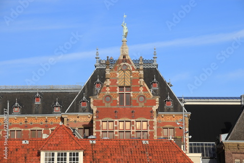 Amsterdam Central Railway Station Exterior Detail, Netherlands