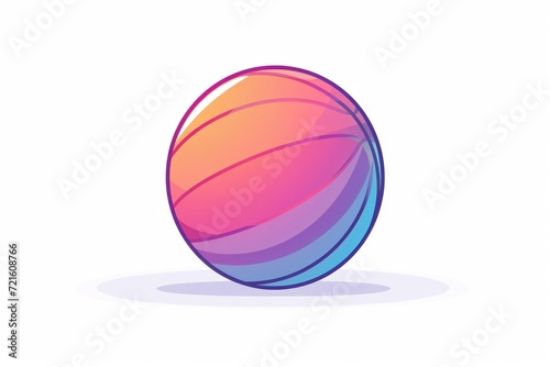 A vibrant striped egg displayed on a clean white background. Ideal for Easter-themed projects and festive designs © Fotograf