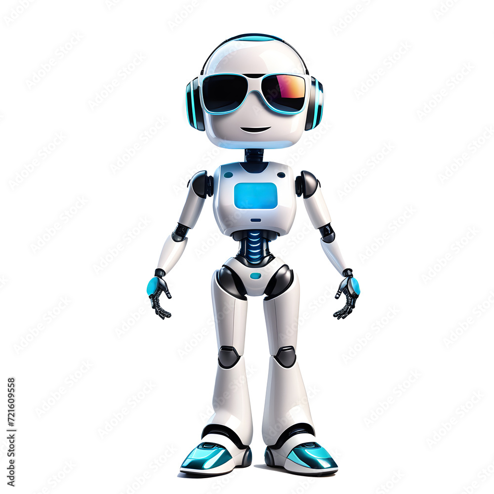 mascot character robot neural network artificial intelligence on a white background