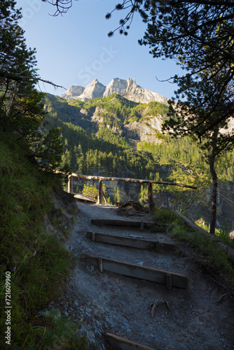 The outlook from way to Oeschinensee lake to peaks Isistock.