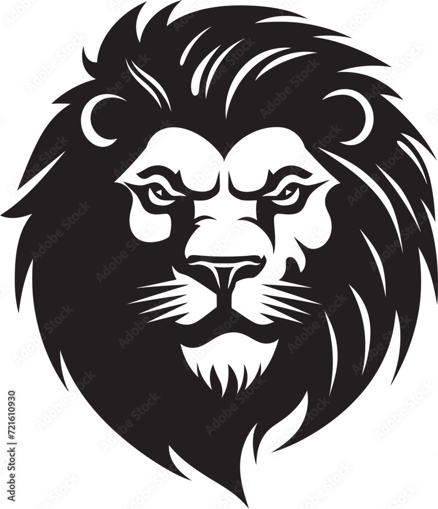 Vector Lion Face SilhouetteTribal Inspired Lion Design