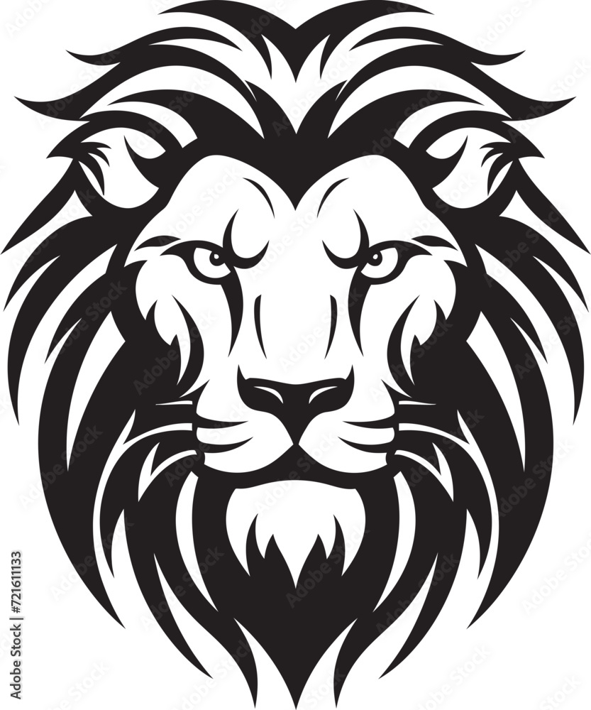 Lion Head Vector PortraitTribal Lion Vector Illustration