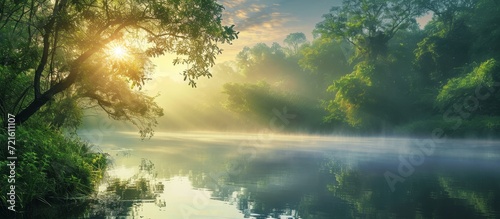 Captivating Morning  A Very Beautiful  Natural Scenery Embraces the Morning Bliss