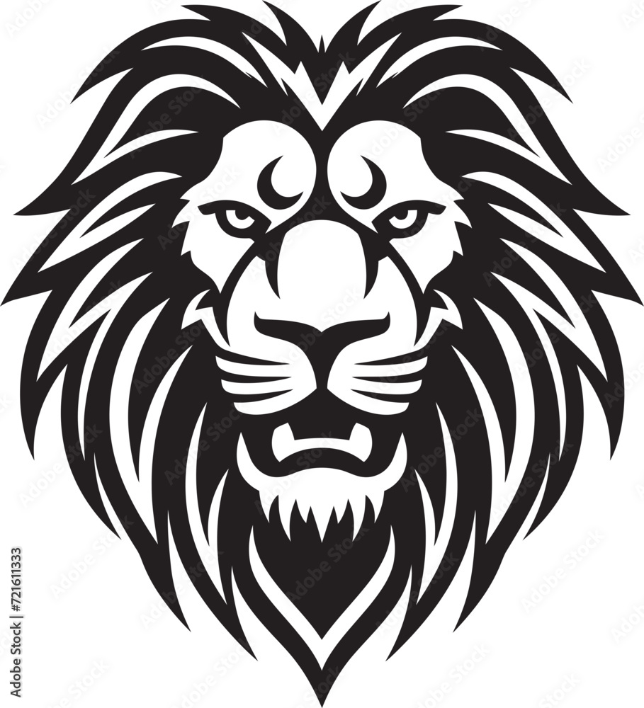 Lion Roar Vector PortraitTribal Inspired Lion Vector Art