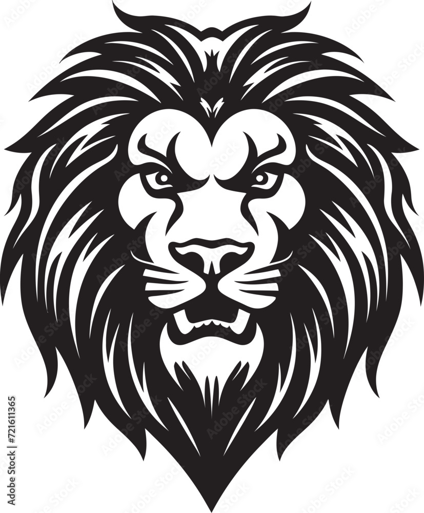 Lion King Vector SilhouetteVectorized Lion Head Black Style