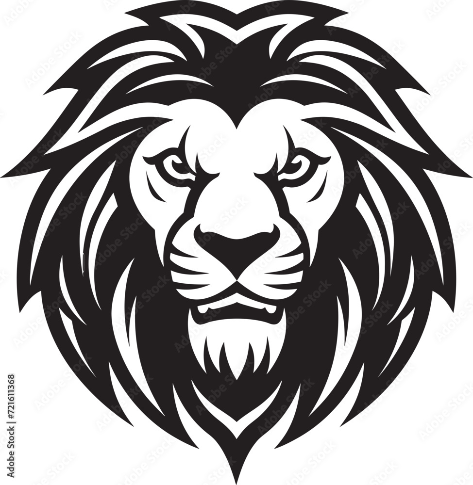 Lion King Black IllustrationVectorized Lion Head Sketch