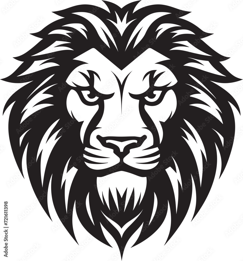 Lion Face Vector IllustrationBold Lion Vector Silhouette
