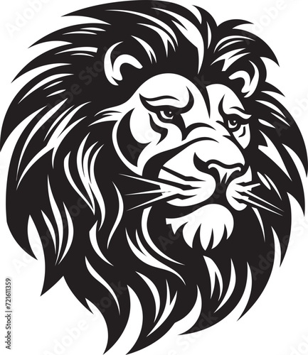 Lion Head Vector GraphicGraceful Lion Black Artwork
